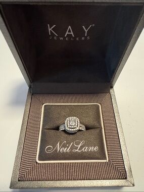 Neil Lane Cushion-Cut Diamond Double Halo Bridal Set 1-5/8 ct tw 14K White Gold